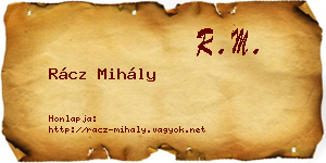 Rácz Mihály névjegykártya